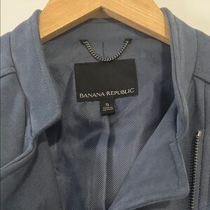 Women's Blue Suede Crop Jacket